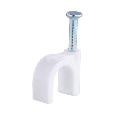 DETA 10mm White Round Cable Clips - 100 Pack