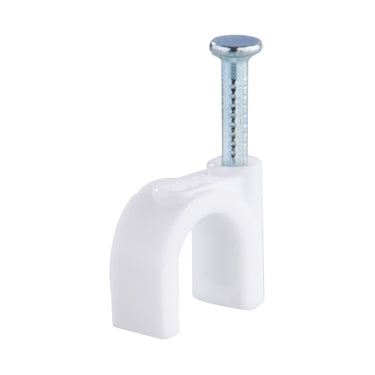 DETA 10mm White Round Cable Clips - 20 Pack