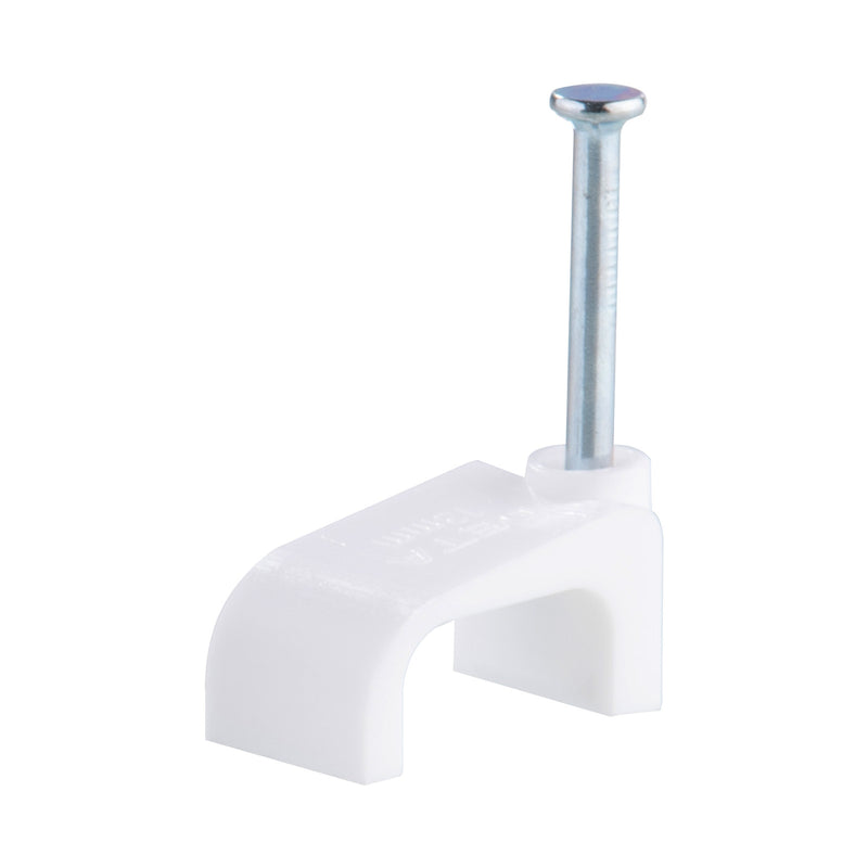 DETA 13mm White Flat Cable Clips - 20 Pack