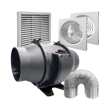 DETA 150mm inline exhaust fan kit for efficient bathroom ventilation