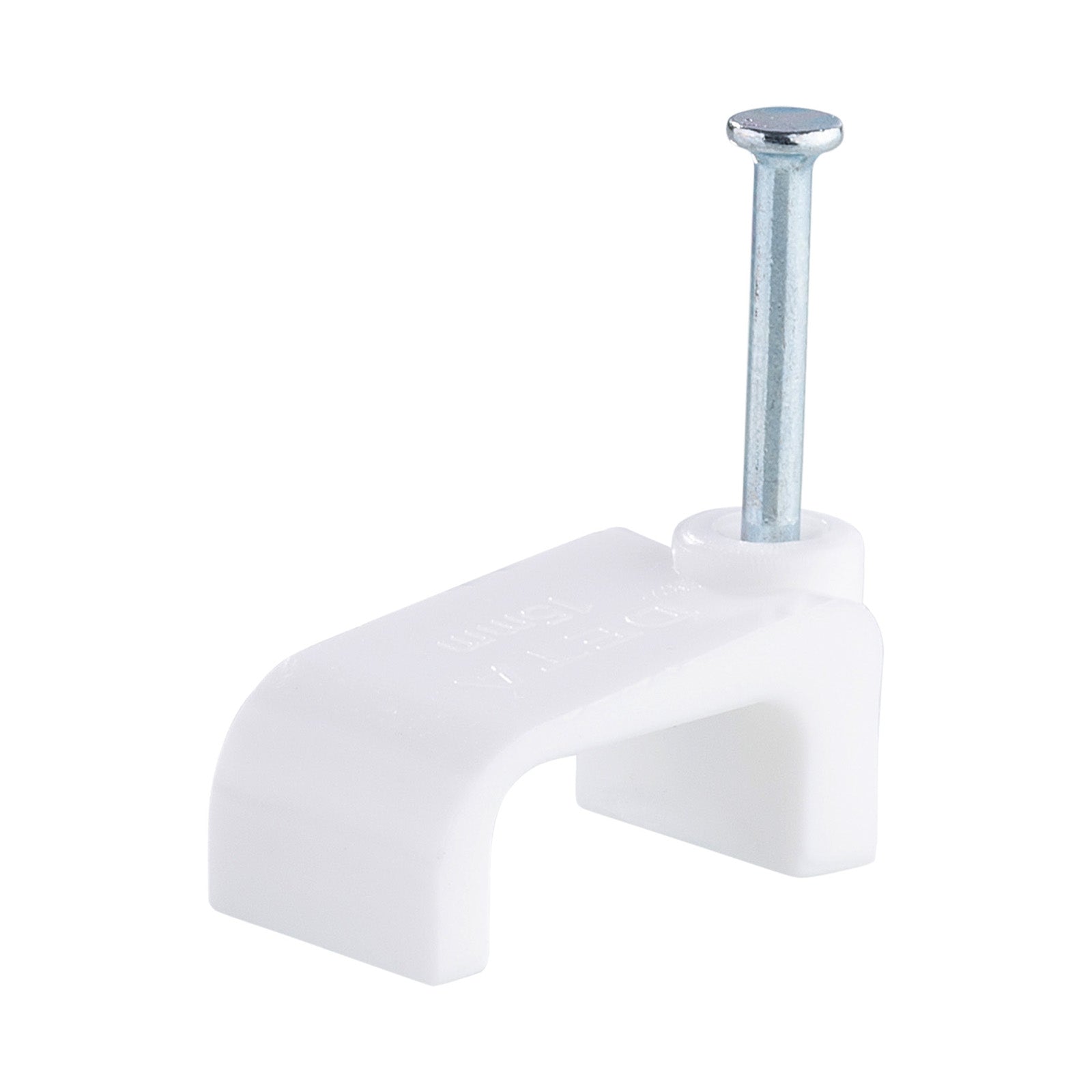 DETA 15mm White Flat Cable Clips - 100 Pack