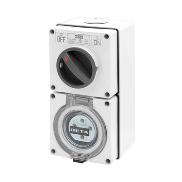 DETA 20A Industrial 4 Pin Round Switched Outlet