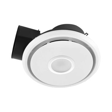DETA 250mm side ducted exhaust fan with integrated LED light for bathrooms