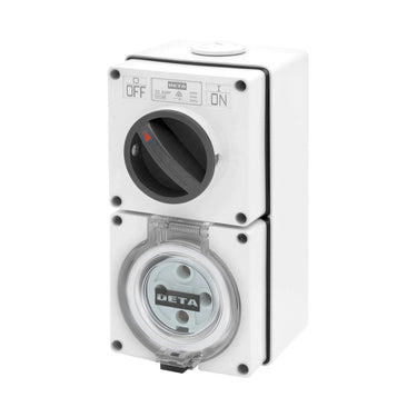 DETA 32A Industrial 4 Pin Round Switched Outlet
