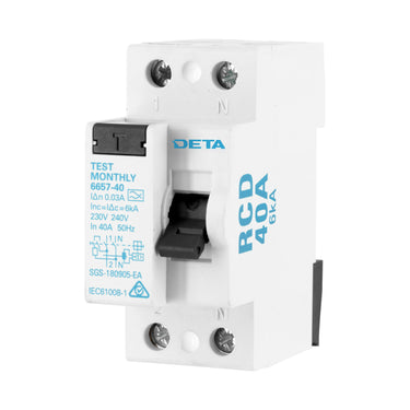 DETA 40A Residual Current Operated Circuit Breaker without Integral Overcurrent Protection