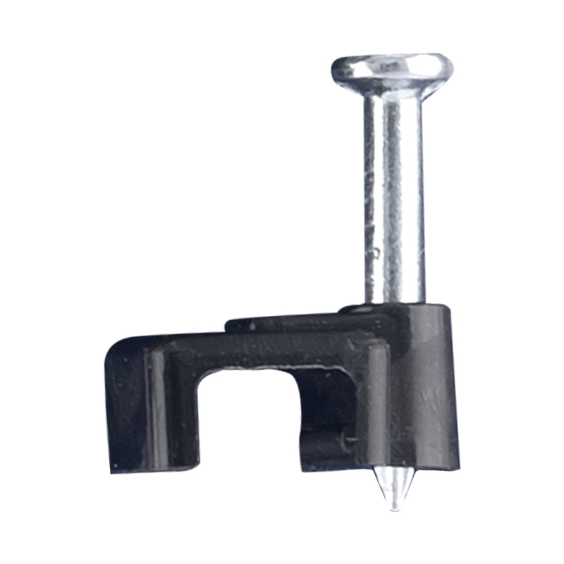 DETA 5mm Black Flat Cable Clips - 20 Pack