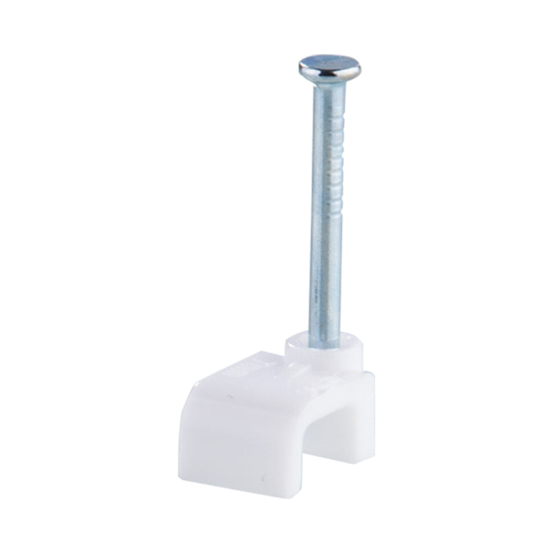 DETA 5mm White Flat Cable Clips - 20 Pack