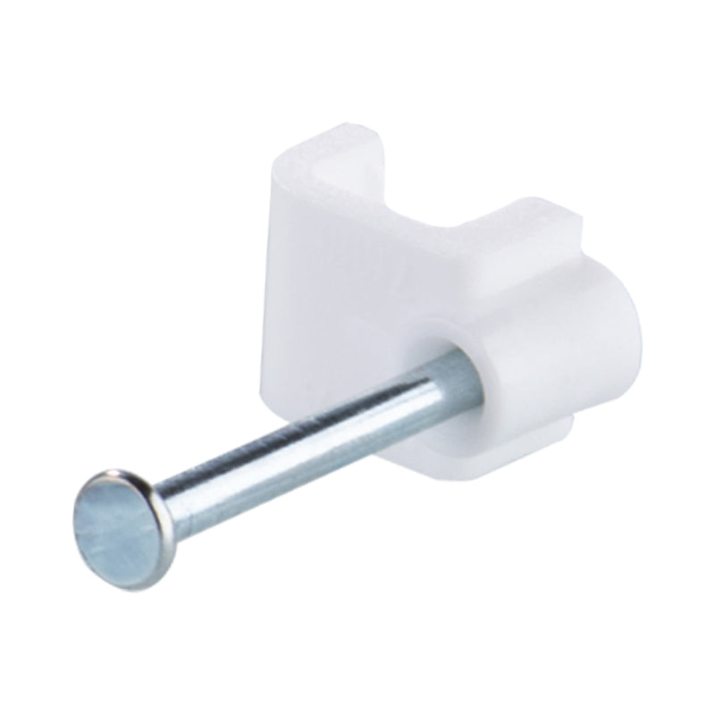 DETA 5mm White Flat Cable Clips - 20 Pack