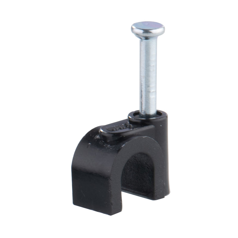 DETA 6mm Black Round Cable Clips - 20 Pack