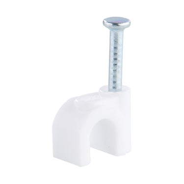 DETA 6mm White Round Cable Clips - 20 Pack