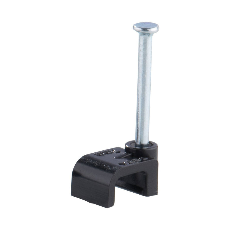 DETA 7mm Black Flat Cable Clips - 20 Pack