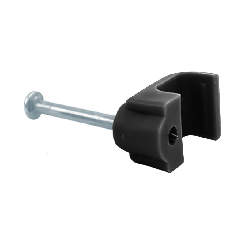 DETA 7mm Black Flat Cable Clips - 20 Pack