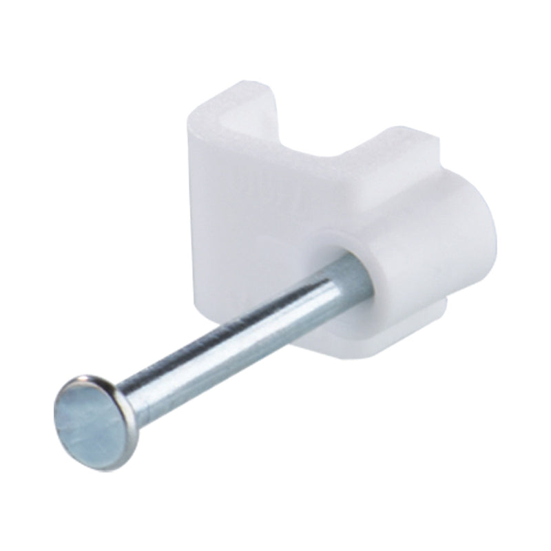 DETA 7mm White Flat Cable Clips - 100 Pack
