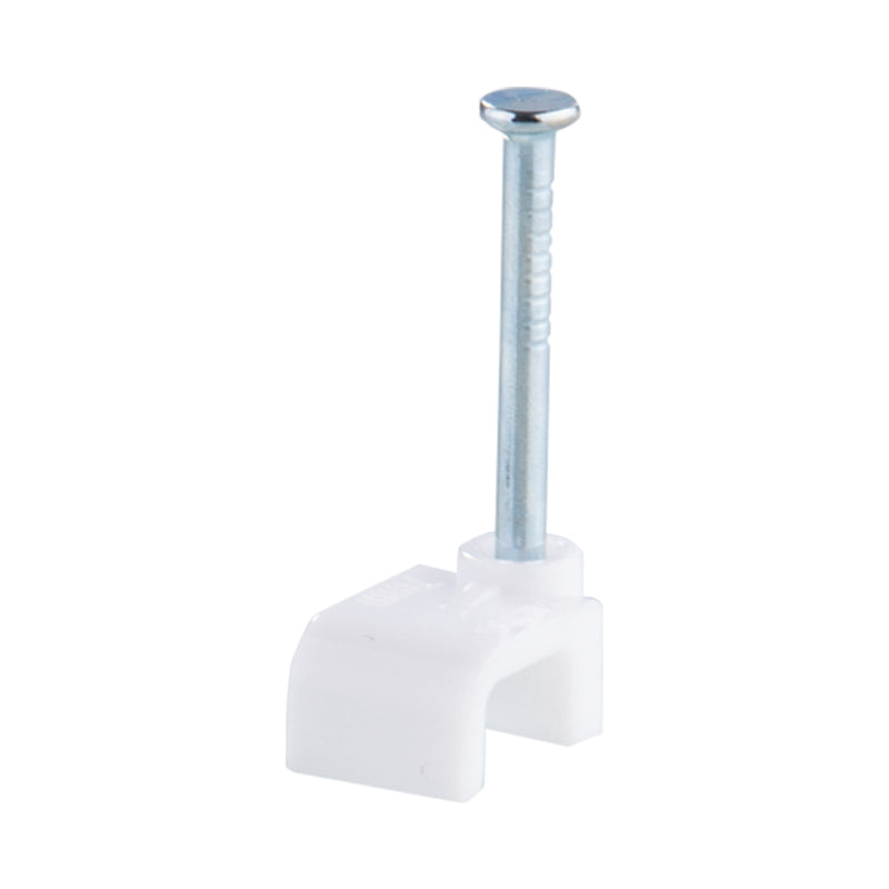 DETA 7mm White Flat Cable Clips - 20 Pack