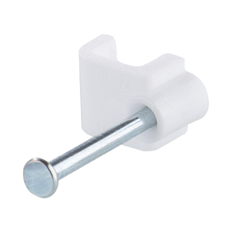 DETA 7mm White Flat Cable Clips - 20 Pack