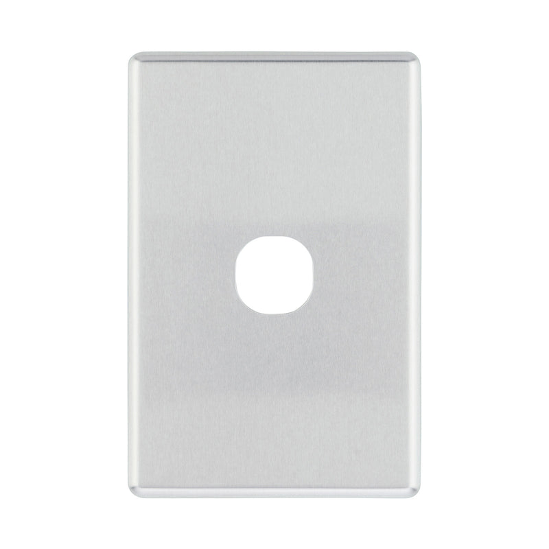 DETA Brushed Aluminium S-Line 1 Gang Switch Cover Plate