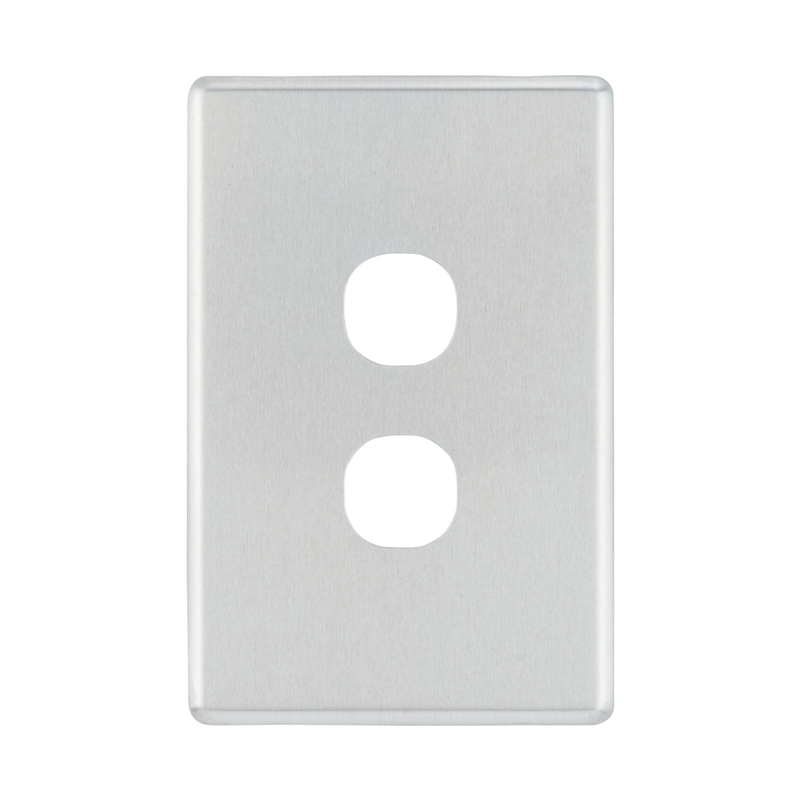 DETA Brushed Aluminium S-Line 2 Gang Switch Cover Plate