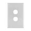 DETA Brushed Aluminium S-Line 2 Gang Switch Cover Plate