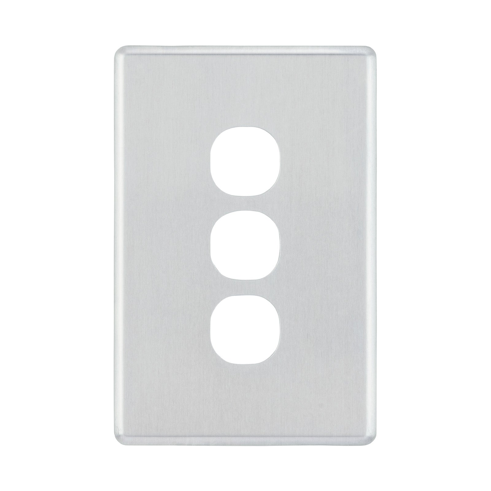 DETA Brushed Aluminium S-Line 3 Gang Switch Cover Plate