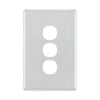 DETA Brushed Aluminium S-Line 3 Gang Switch Cover Plate