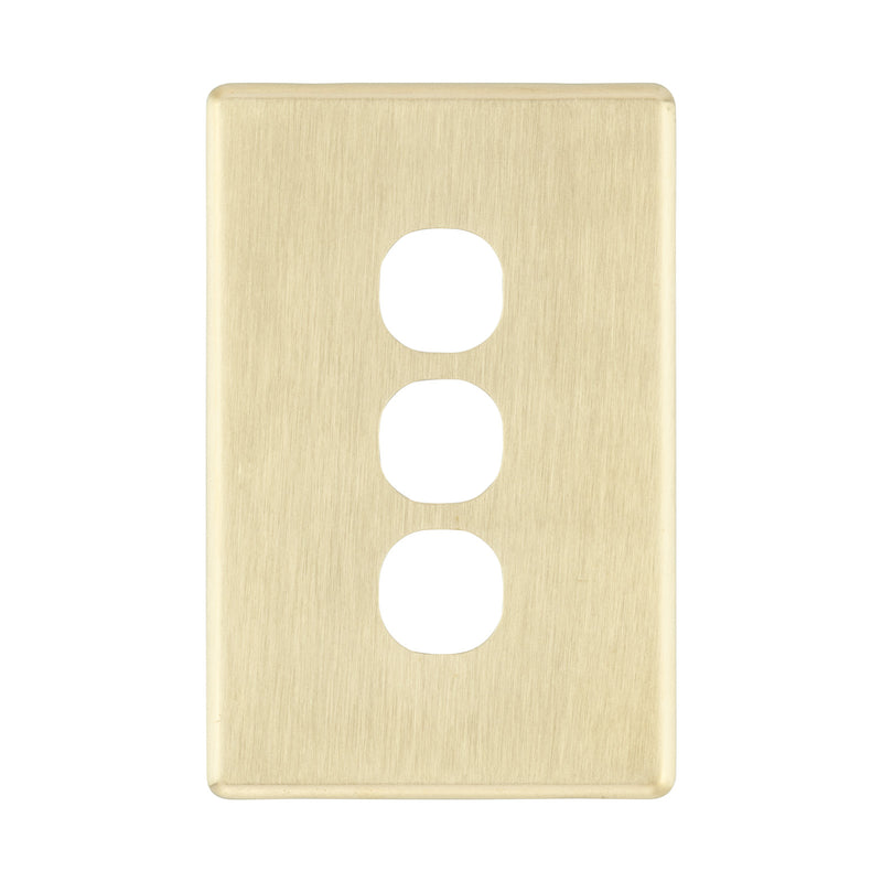 DETA Brushed Gold Finish S-Line 3 Gang Switch Cover Plate