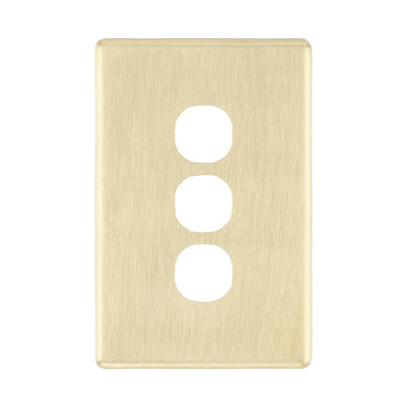 DETA Brushed Gold Finish S-Line 3 Gang Switch Cover Plate