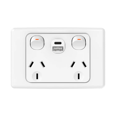 DETA Double Pole Double PowerPoint  with USB A+C