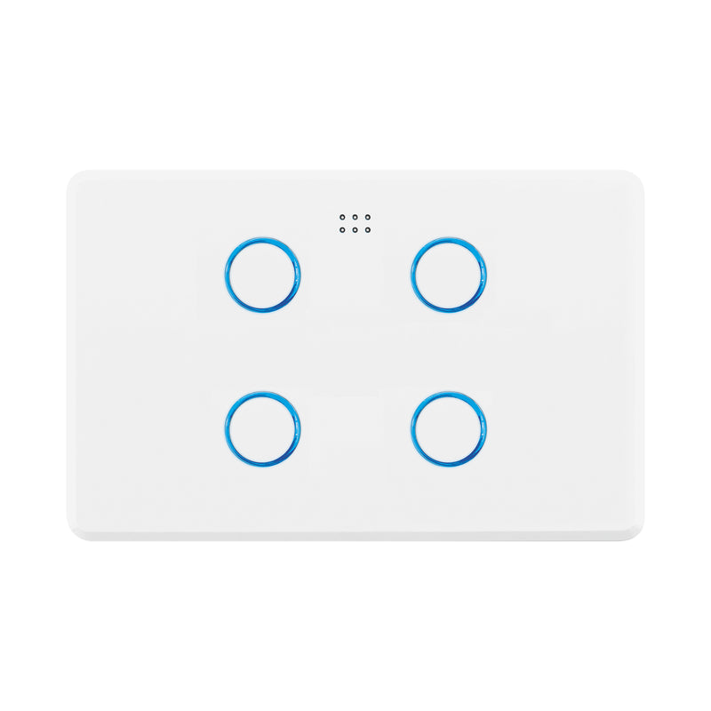 DETA Gloss White Grid Connect Smart Quad Gang Touch Light Switch