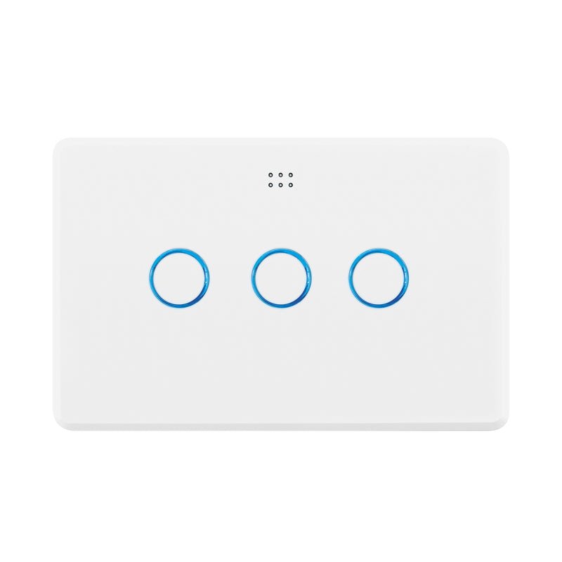 DETA Gloss White Grid Connect Smart Triple Gang Touch Light Switch