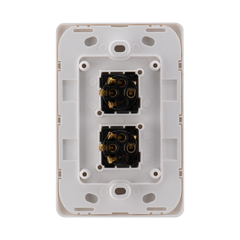 DETA Gloss White S-Line Double Vertical Wall Switch