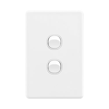 DETA Gloss White S-Line Double Vertical Wall Switch