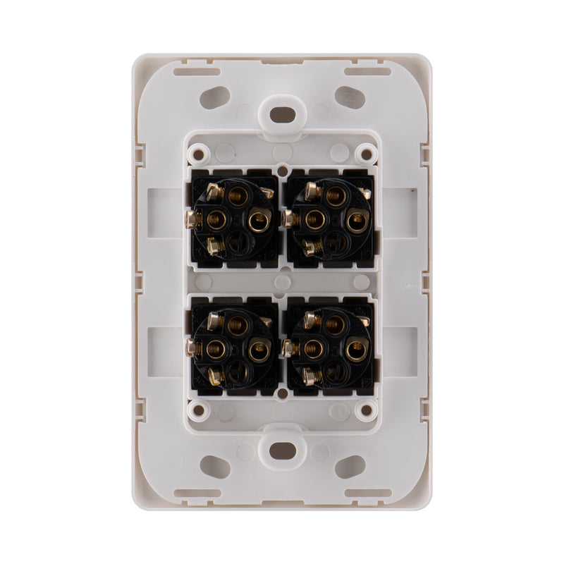 DETA Gloss White S-Line Quad Vertical Wall Switch