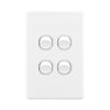 DETA Gloss White S-Line Quad Vertical Wall Switch