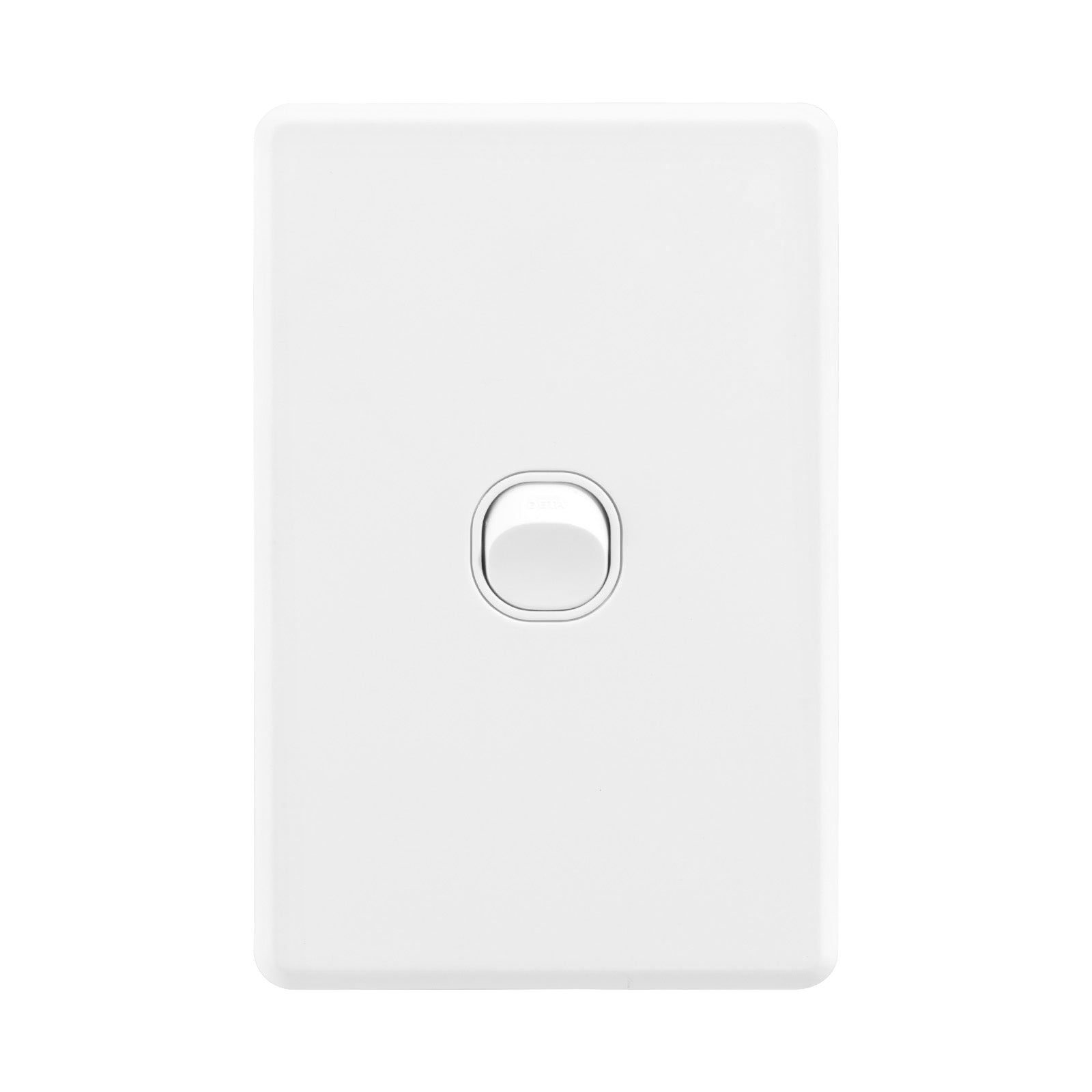 DETA Gloss White S-Line Single Vertical Wall Switch