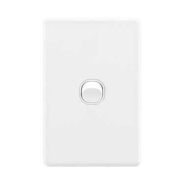 DETA Gloss White S-Line Single Vertical Wall Switch