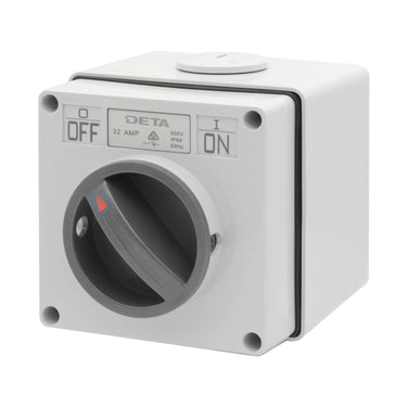 DETA IP66-Weatherproof 2 Pole 32A Isolator