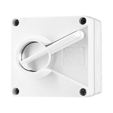 DETA IP66 Weatherproof 40A Double Pole Isolator