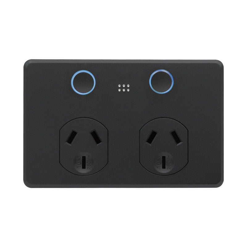 DETA Matte Black Grid Connect Smart Double Touch PowerPoint