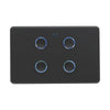 DETA Matte Black Grid Connect Smart Quad Gang Touch Light Switch