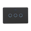 DETA Matte Black Grid Connect Smart Triple Gang Touch Light Switch