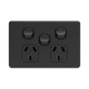 DETA Matte Black S-Line Double PowerPoint  with Extra Switch