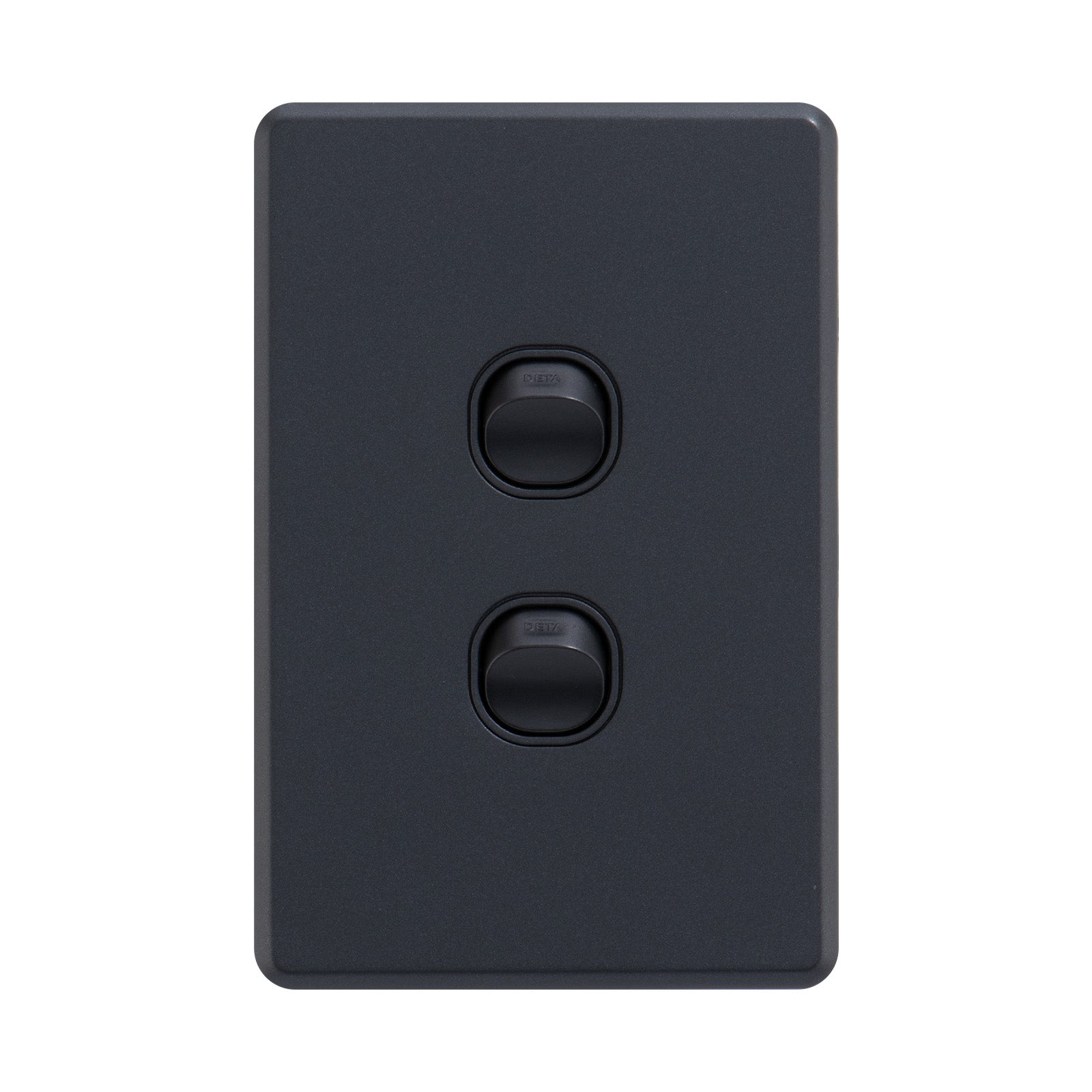 DETA Matte Black S-Line Double Vertical Wall Switch