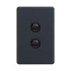 DETA Matte Black S-Line Double Vertical Wall Switch