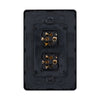 DETA Matte Black S-Line Double Vertical Wall Switch