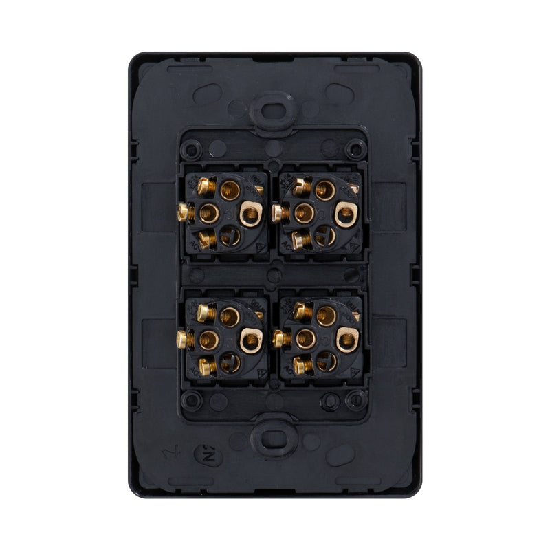 DETA Matte Black S-Line Quad Vertical Wall Switch