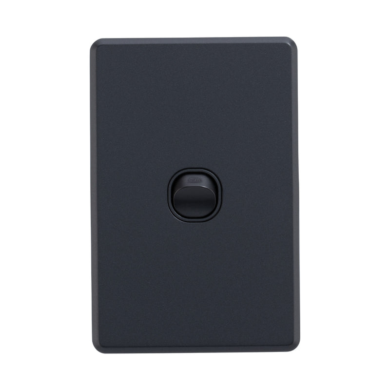 DETA Matte Black S-Line Single Vertical Wall Switch