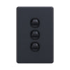 DETA Matte Black S-Line Triple Vertical Wall Switch
