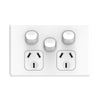 DETA Matte White S-Line Double PowerPoint  with Extra Switch