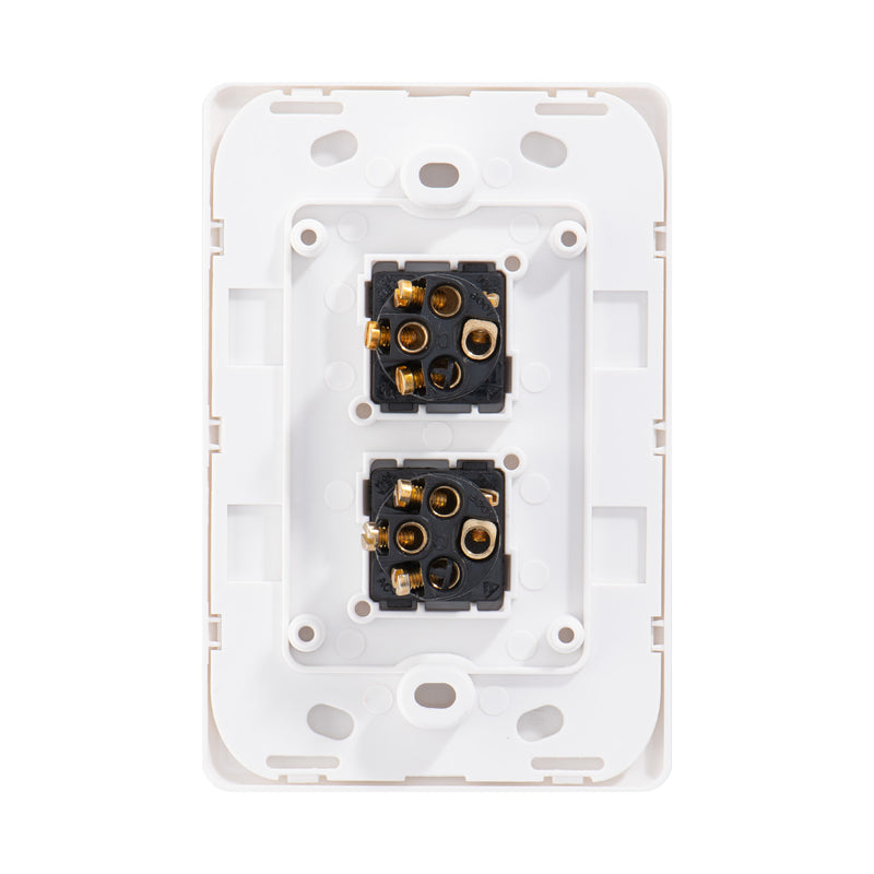 DETA Matte White S-Line Double Vertical Wall Switch