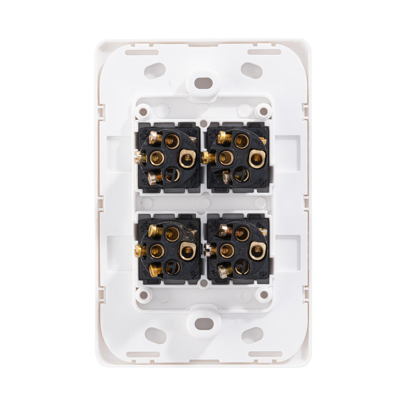 DETA Matte White S-Line Quad Vertical Wall Switch